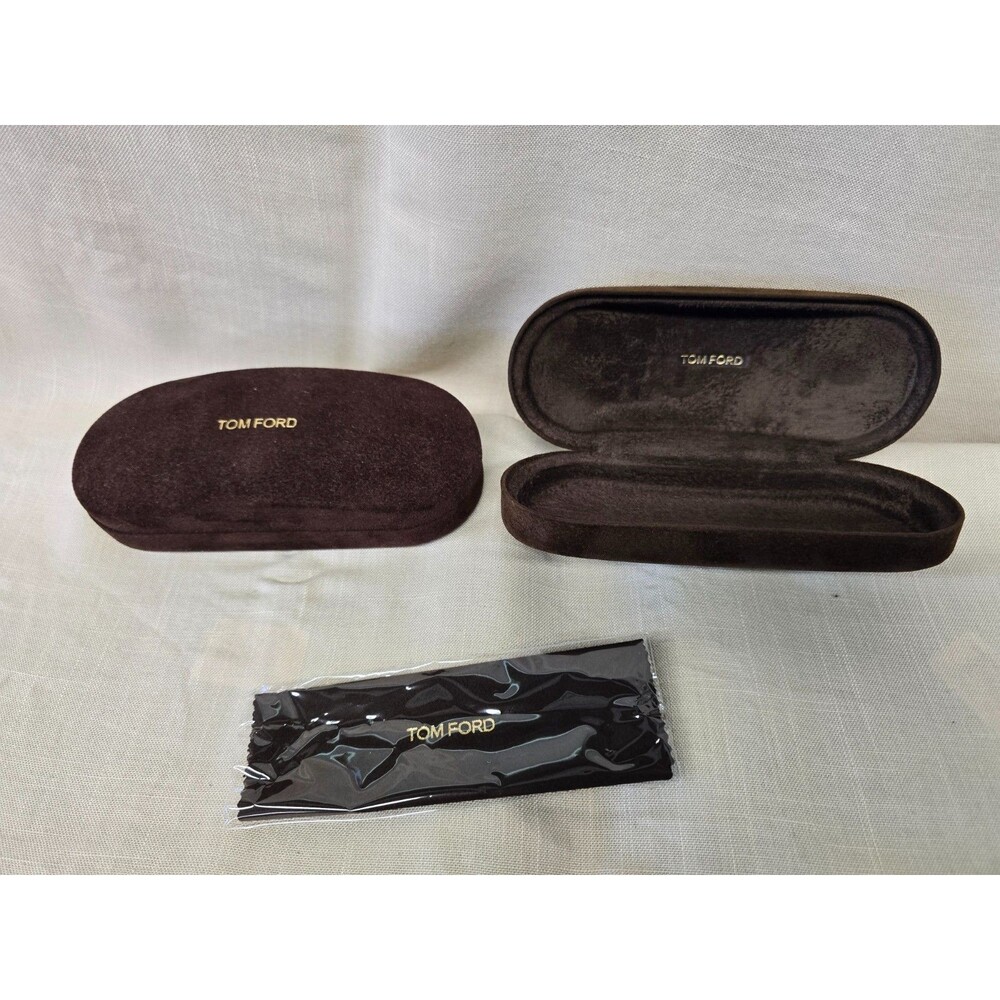 TOM FORD MEDIUM Black Velvet HARD SUNGLASS CASE W PAPER & CLEANING CLOTH W BOX